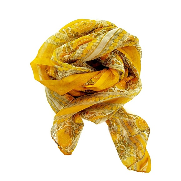 Accessories - Stunning Yellow Oversized Sheer Chiffon Wrap Scarf